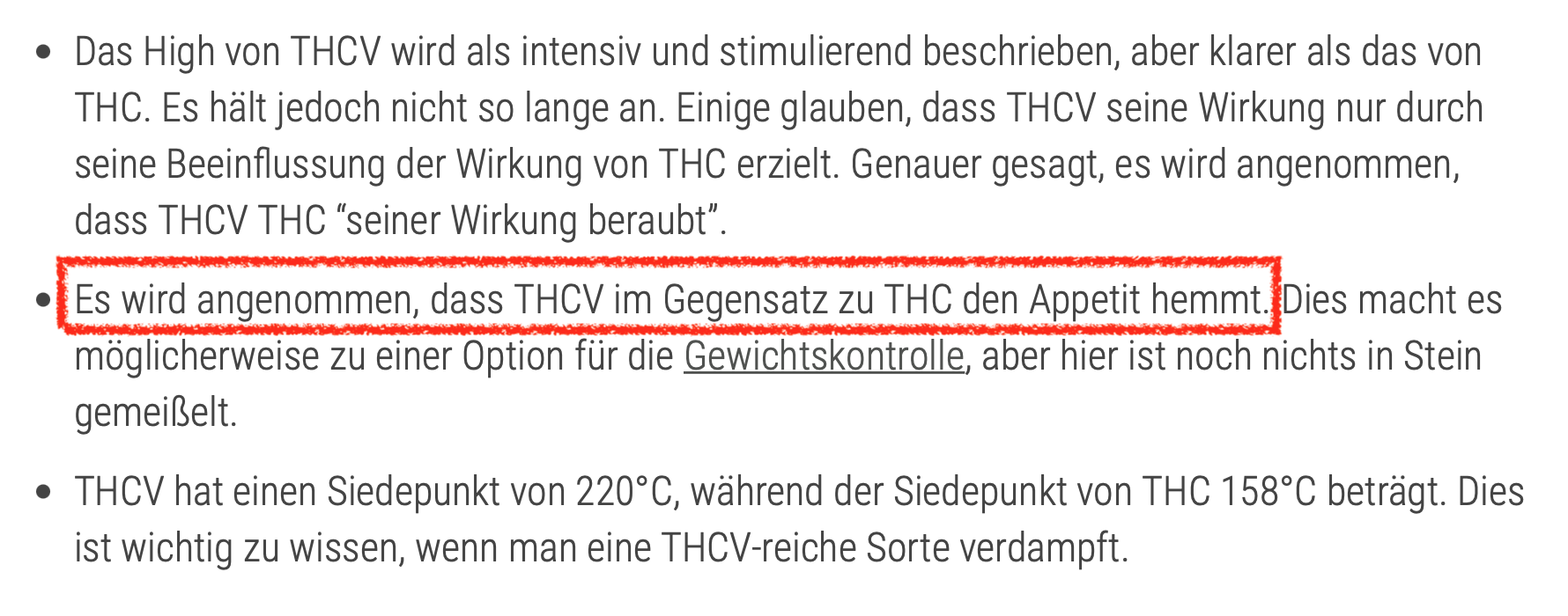 THCV-Wirkung